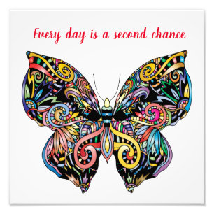 Butterfly Mandala Foto Afdruk