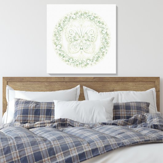 Butterfly Mandala - Wrapped Canvas (Insitu (Slaapkamer))