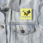 Butterfly Massage Therapist Vierkante Button 5,1 Cm (In situ)