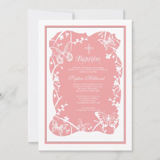 Butterfly Meadow Religieuze uitnodiging (Voorkant)