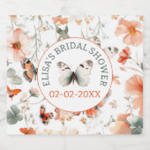 Butterfly Meadow Waterverf CUSTOM Vrijgezellenfees Sparkling Wijnetiket (Enkel label)