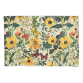 Butterfly Meadow Whimsical Floral Pillow Sham Kussensloop (Voorkant-Links)