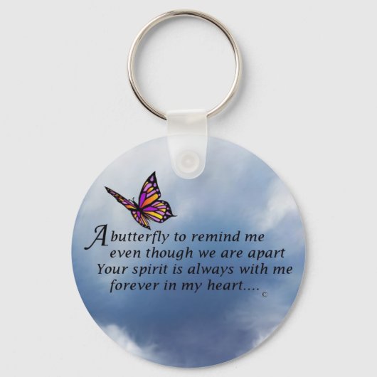 Butterfly Memorial Poem Sleutelhanger (Voorkant)