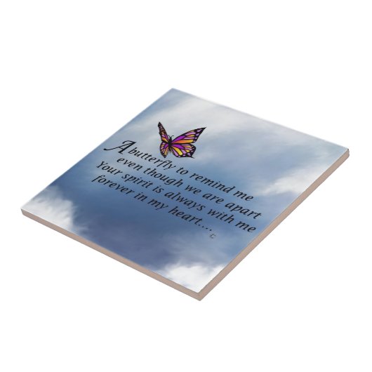 Butterfly Memorial Poem Tegeltje (Zijkant)