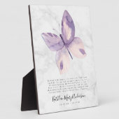 Butterfly Memorial Prayer Tribute Plaque (Côté)