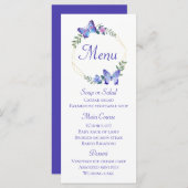 Butterfly Menu Blue Butterflies Floral Wedding (Voorkant / Achterkant)