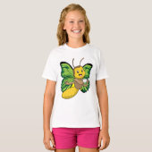 Butterfly met beker koffie t-shirt (Voorkant volledig)