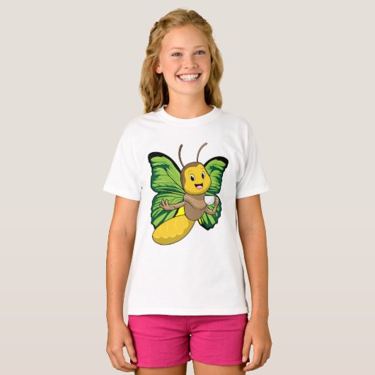 Butterfly met beker koffie t-shirt (Voorkant volledig)