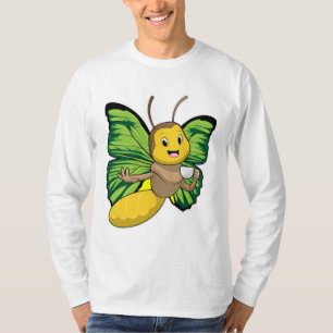 Butterfly met beker koffie t-shirt