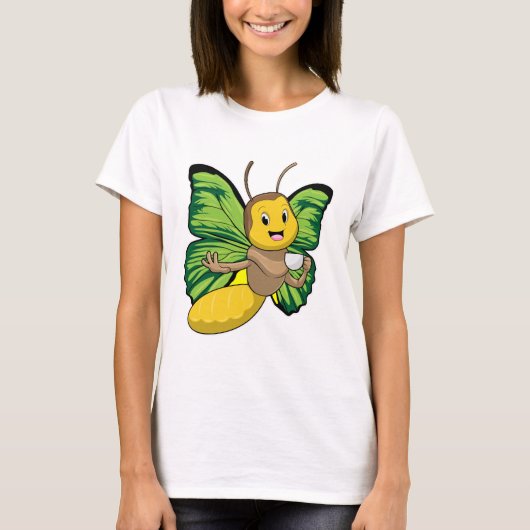 Butterfly met beker koffie t-shirt (Voorkant)