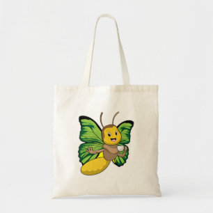 Butterfly met beker koffie tote bag