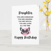 Butterfly met Birthday-bericht voor uw dochter Kaart (Gele Bloem)