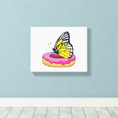 Butterfly met Donut Canvas Afdruk (Insitu (Houten vloer))