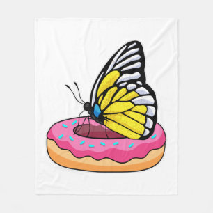 Butterfly met Donut Fleece Deken