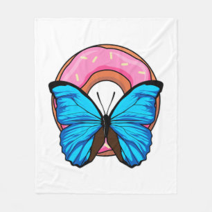 Butterfly met Donut Fleece Deken
