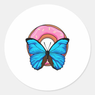 Butterfly met Donut Ronde Sticker