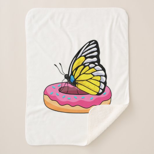 Butterfly met Donut Sherpa Deken (Voorkant)