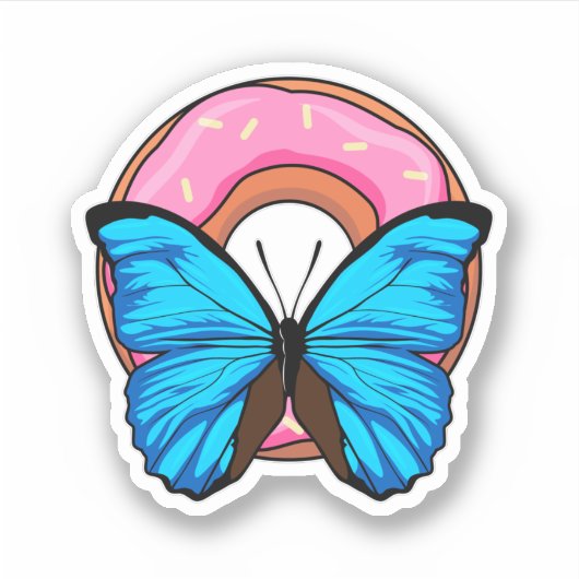 Butterfly met Donut Sticker (Voorkant)