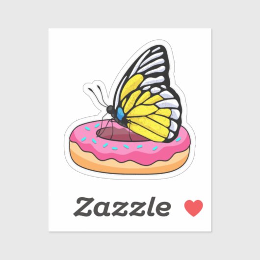 Butterfly met Donut Sticker (Vel)