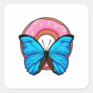 Butterfly met Donut Vierkante Sticker