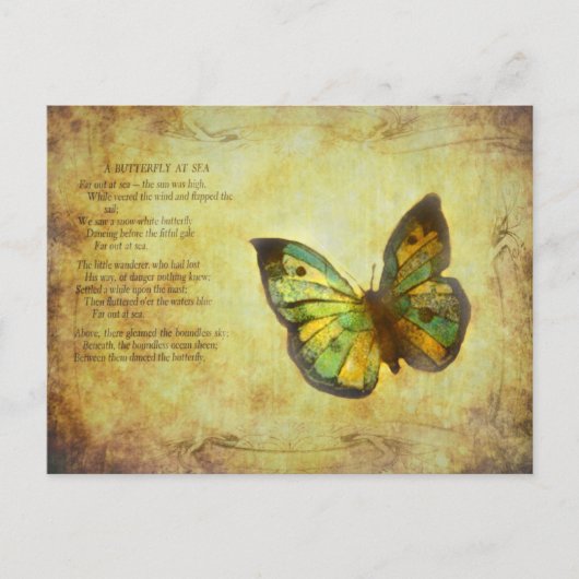 Butterfly met gedicht briefkaart (Voorkant)