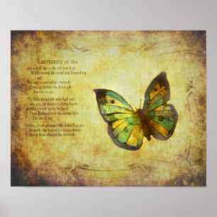 Butterfly met gedicht canvas afdrukken poster