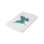 Butterfly met Green Peacock Feathers Badmat (Gekanteld)