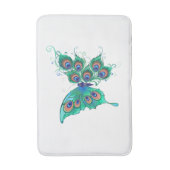 Butterfly met Green Peacock Feathers Badmat (Voorkant Verticaal)