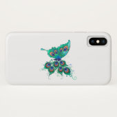 Butterfly met Green Peacock Feathers Case-Mate iPhone Case (Achterkant (horizontaal))