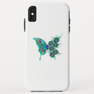 Butterfly met Green Peacock Feathers iPhone XS Max Hoesje