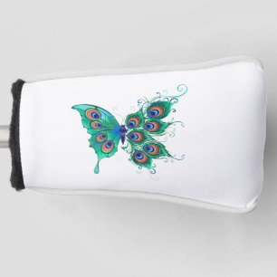 Butterfly met Green Peacock Feathers Golfheadcover
