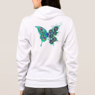 Butterfly met Green Peacock Feathers Hoodie