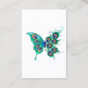 Butterfly met Green Peacock Feathers Kortingskaartje