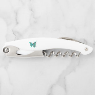 Butterfly met Green Peacock Feathers Kurkentrekker