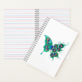 Butterfly met Green Peacock Feathers Notitieboek (Binnen)