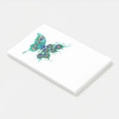Butterfly met Green Peacock Feathers Post-it® Notes (Schuin)
