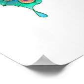 Butterfly met Green Peacock Feathers Poster (Hoek)