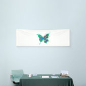 Butterfly met Green Peacock Feathers Spandoek (Beurs)