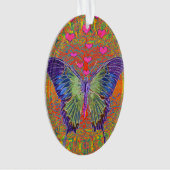 Butterfly met hartvormige patronen ornament (voorkant)