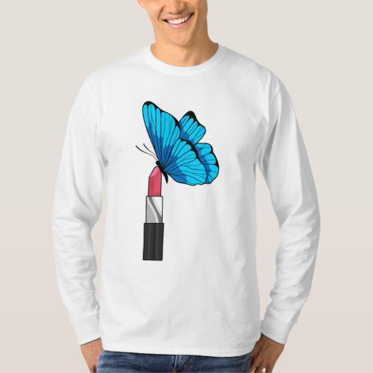 Butterfly met lipstick t-shirt (Voorkant)