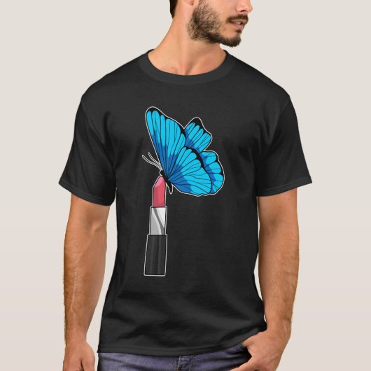 Butterfly met lipstick t-shirt (Voorkant)