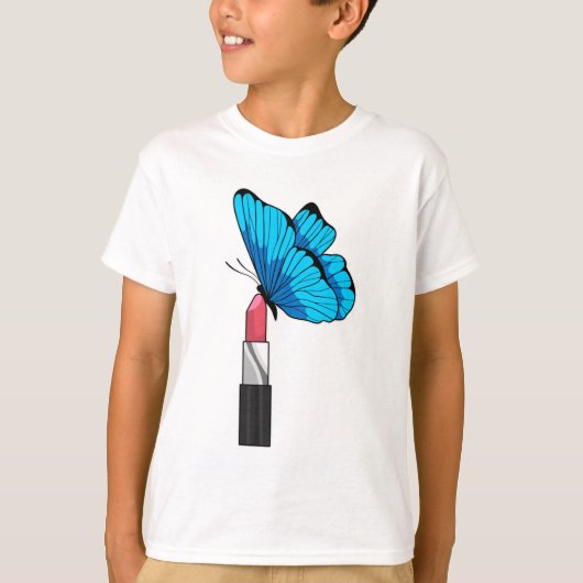 Butterfly met lipstick t-shirt (Voorkant)