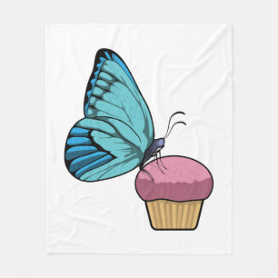 Butterfly met Muffin Fleece Deken