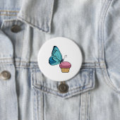 Butterfly met Muffin Ronde Button 7,6 Cm (In situ)