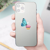 Butterfly met Muffin Sticker (Telefoon)