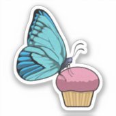 Butterfly met Muffin Sticker (Voorkant)