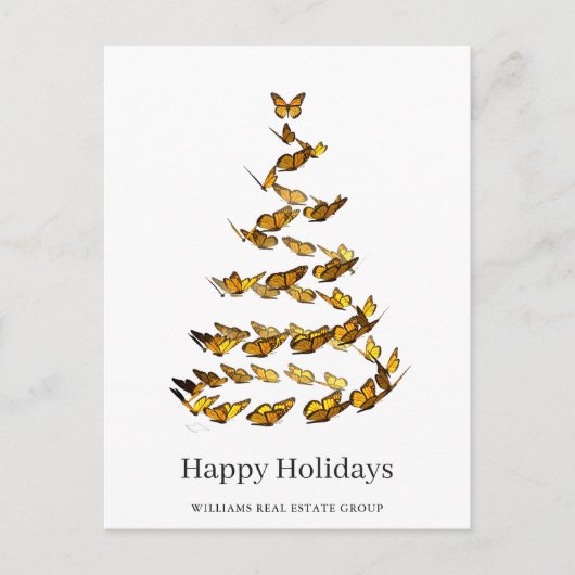 Butterfly Monarch Christmas Corporate Greeting Briefkaart (Voorkant)