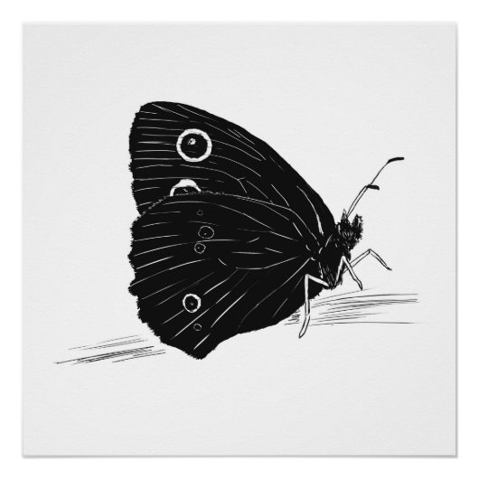 Butterfly Monochrome Print / Poster Perfect Poster (Voorkant)