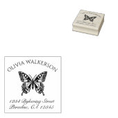Butterfly mooie achternaam retouradres 	rubberstempel (Gestempeld)