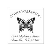 Butterfly mooie achternaam retouradres 	rubberstempel (Afrduk)